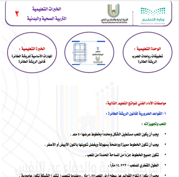 قانون الريشة الطائرة مع ملف المهارات الأساسية