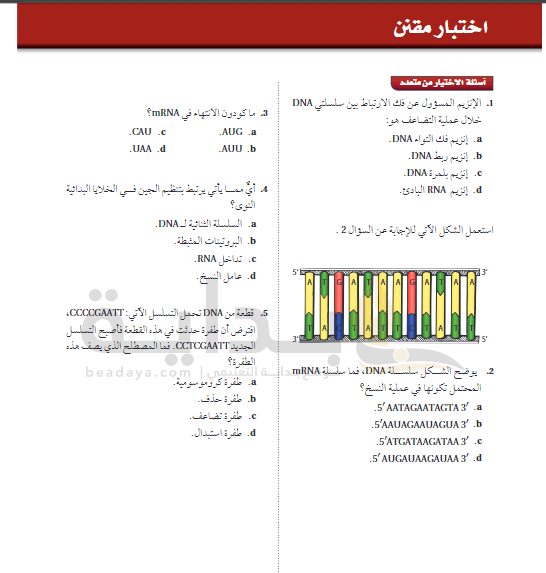 حل اختبار متقن الفصل السادس الأحياء 2 ثاني ثانوي ف3